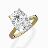 Floating Center Minimalist Solitaire Ring Engagement Ring