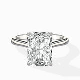 Floating Center Minimalist Solitaire Ring Engagement Ring
