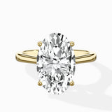 Floating Center Minimalist Solitaire Ring Engagement Ring