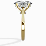 Floating Center Minimalist Solitaire Ring Engagement Ring