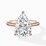 Floating Center Minimalist Solitaire Ring Engagement Ring