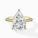 Floating Center Minimalist Solitaire Ring Engagement Ring