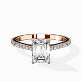 Brilliant Pave Shank Solitaire Ring Engagement Ring