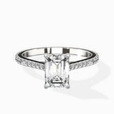 Brilliant Pave Shank Solitaire Ring Engagement Ring