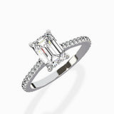 Brilliant Pave Shank Solitaire Ring Engagement Ring