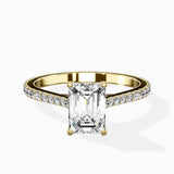 Brilliant Pave Shank Solitaire Ring Engagement Ring