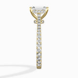 Brilliant Pave Shank Solitaire Ring Engagement Ring