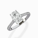 Brilliant Pave Shank Solitaire Ring Engagement Ring