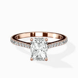Brilliant Pave Shank Solitaire Ring Engagement Ring