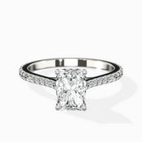 Brilliant Pave Shank Solitaire Ring Engagement Ring
