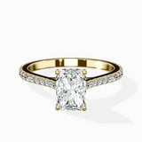 Brilliant Pave Shank Solitaire Ring Engagement Ring