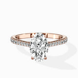 Brilliant Pave Shank Solitaire Ring Engagement Ring