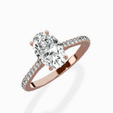 Brilliant Pave Shank Solitaire Ring Engagement Ring
