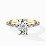 Brilliant Pave Shank Solitaire Ring Engagement Ring
