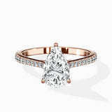 Brilliant Pave Shank Solitaire Ring Engagement Ring