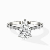 Brilliant Pave Shank Solitaire Ring Engagement Ring