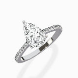 Brilliant Pave Shank Solitaire Ring Engagement Ring