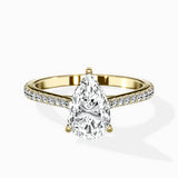Brilliant Pave Shank Solitaire Ring Engagement Ring