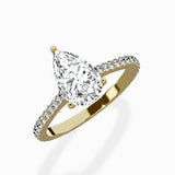 Brilliant Pave Shank Solitaire Ring Engagement Ring
