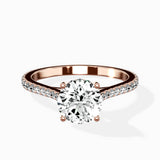 Brilliant Pave Shank Solitaire Ring Engagement Ring