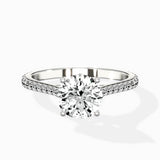 Brilliant Pave Shank Solitaire Ring Engagement Ring