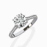 Brilliant Pave Shank Solitaire Ring Engagement Ring