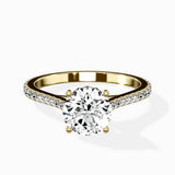 Brilliant Pave Shank Solitaire Ring Engagement Ring