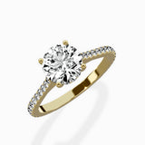Brilliant Pave Shank Solitaire Ring Engagement Ring