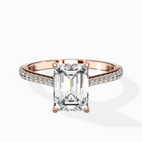Brilliant Pave Shank Solitaire Ring Engagement Ring