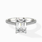 Brilliant Pave Shank Solitaire Ring Engagement Ring