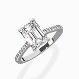 Brilliant Pave Shank Solitaire Ring Engagement Ring