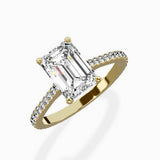 Brilliant Pave Shank Solitaire Ring Engagement Ring