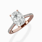 Brilliant Pave Shank Solitaire Ring Engagement Ring