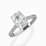 Brilliant Pave Shank Solitaire Ring Engagement Ring