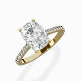 Brilliant Pave Shank Solitaire Ring Engagement Ring