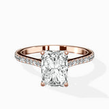 Brilliant Pave Shank Solitaire Ring Engagement Ring