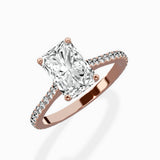 Brilliant Pave Shank Solitaire Ring Engagement Ring