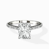 Brilliant Pave Shank Solitaire Ring Engagement Ring
