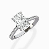 Brilliant Pave Shank Solitaire Ring Engagement Ring