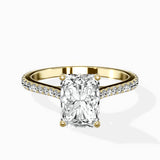 Brilliant Pave Shank Solitaire Ring Engagement Ring