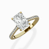 Brilliant Pave Shank Solitaire Ring Engagement Ring