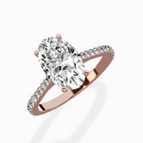 Brilliant Pave Shank Solitaire Ring Engagement Ring