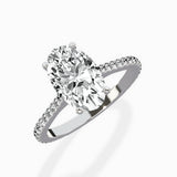 Brilliant Pave Shank Solitaire Ring Engagement Ring