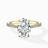 Brilliant Pave Shank Solitaire Ring Engagement Ring
