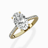 Brilliant Pave Shank Solitaire Ring Engagement Ring