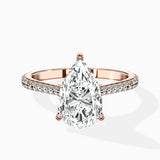Brilliant Pave Shank Solitaire Ring Engagement Ring