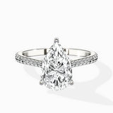 Brilliant Pave Shank Solitaire Ring Engagement Ring