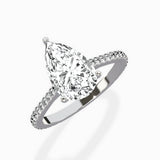 Brilliant Pave Shank Solitaire Ring Engagement Ring