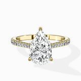 Brilliant Pave Shank Solitaire Ring Engagement Ring