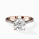 Brilliant Pave Shank Solitaire Ring Engagement Ring